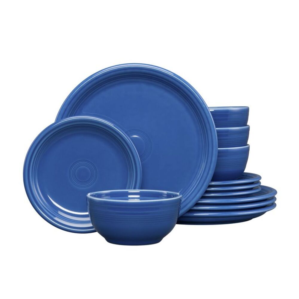 Fiesta Bistro Coupe 12-Piece Dinnerware Set Lapis - NIB